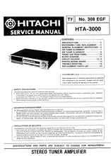 Load image into Gallery viewer, HITACHI HTA-3000 SERVICE MANUAL ENGLISH DEUTSCH FRANCAIS STEREO TUNER AMPLIFIER
