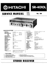 Load image into Gallery viewer, HITACHI SR-4010L SERVICE MANUAL ENG DEUT FRANC STEREO RECEIVER
