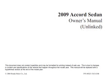 Load image into Gallery viewer, HONDA ACCORD SEDAN 2009 OWNERS MANUAL IN ENGLISH MOTOR CAR
