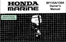 Load image into Gallery viewer, HONDA BF115A BF130A 1998 OWNERS MANUAL IN ENGLISH OUTBOARD MOTOR
