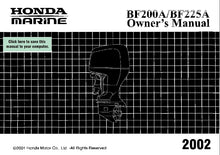 Load image into Gallery viewer, HONDA BF200A BF225A 2002 OWNERS MANUAL IN ENGLISH OUTBOARD MOTOR
