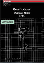Load image into Gallery viewer, HONDA BF2A 1999 OWNERS MANUAL IN ENGLISH OUTBOARD MOTOR
