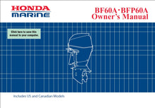 Load image into Gallery viewer, HONDA BF60A BFP60A 2011 OWNERS MANUAL IN ENGLISH OUTBOARD MOTOR
