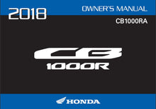 Load image into Gallery viewer, HONDA CB1000RA 2018 OWNERS MANUAL IN ENGLISH MOTORCYCLE
