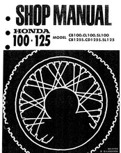 Load image into Gallery viewer, HONDA CB100 CB125S CL100 CD125S SL100 SL125 SHOP MANUAL IN ENGLISH MOTORCYCLE
