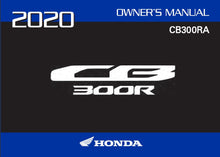 Load image into Gallery viewer, HONDA CB300RA 2020 OWNERS MANUAL IN ENGLISH MOTORCYCLE
