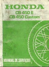Load image into Gallery viewer, HONDA CB450E CB450 CUSTOM MANUAL DE SERVICOS PORT MOTOCICLETA 1983
