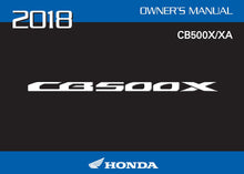 Load image into Gallery viewer, HONDA CB500X CB500XA 2018 OWNERS MANUAL IN ENGLISH MOTORCYCLE
