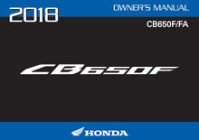 Load image into Gallery viewer, HONDA CB650F CB650FA 2018 OWNERS MANUAL IN ENGLISH MOTORCYCLE
