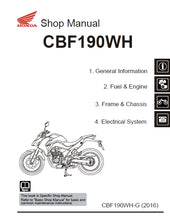 Load image into Gallery viewer, HONDA CBF190WH SHOP MANUAL IN ENGLISH MOTORCYCLE
