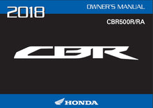 Load image into Gallery viewer, HONDA CBR500R CBR500RA 2018 OWNERS MANUAL IN ENGLISH MOTORCYCLE
