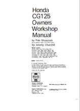 Load image into Gallery viewer, HONDA CG125 OWNERS WORKSHOP MANUAL IN ENGLISH MOTORCYCLE
