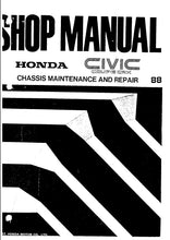 Load image into Gallery viewer, HONDA CIVIC COUPE CRX 1988 SHOP MANUAL IN ENGLISH MOTOR CAR
