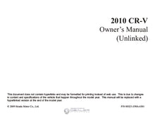 Load image into Gallery viewer, HONDA CR-V 2010 OWNERS MANUAL IN ENGLISH MOTOR CAR
