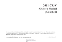 Load image into Gallery viewer, HONDA CR-V 2011 OWNERS MANUAL IN ENGLISH MOTOR CAR
