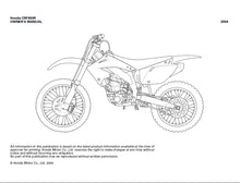 Load image into Gallery viewer, HONDA CRF450R 2004 OWNERS MANUAL IN ENGLISH MOTORCYCLE
