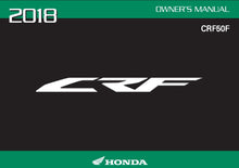 Load image into Gallery viewer, HONDA CRF50F 2018 OWNERS MANUAL IN ENGLISH MOTORCYCLE

