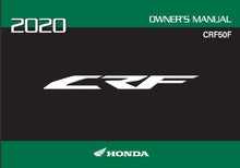 Load image into Gallery viewer, HONDA CRF50F 2020 OWNERS MANUAL IN ENGLISH MOTORCYCLE
