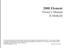 Load image into Gallery viewer, HONDA ELEMENT 2008 OWNERS MANUAL IN ENGLISH MOTOR CAR
