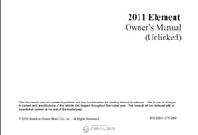 Load image into Gallery viewer, HONDA ELEMENT 2011 OWNERS MANUAL IN ENGLISH MOTOR CAR
