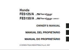 Load image into Gallery viewer, HONDA FES125A FES150A SWING 2007 OWNERS MANUAL MANUAL DEL PROPIETARIO MANUAL DO PROPRIETARIO ENG PORT ESP SCOOTER ESCUTER
