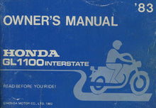 Load image into Gallery viewer, HONDA GL1100 INTERSTATE 1983 OWNERS MANUAL MOTORCYCLE IN ENGLISH
