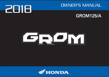 Load image into Gallery viewer, HONDA GROM125 125A 2018 OWNERS MANUAL IN ENGLISH MOTORCYCLE
