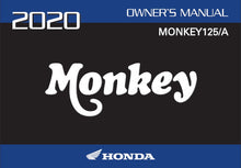 Load image into Gallery viewer, HONDA MONKEY125 125A 2020 OWNERS MANUAL IN ENGLISH MOTORCYCLE
