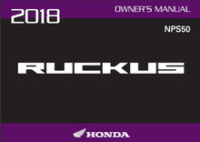 Load image into Gallery viewer, HONDA NPS50 RUCKUS 2018 OWNERS MANUAL IN ENGLISH MOTORCYCLE
