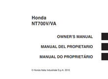 Load image into Gallery viewer, HONDA NT700V NT700VA 2010 OWNERS MANUAL MANUAL DEL PROPIETARIO MANUAL DO PROPRIETARIO ENG ESP PORT MOTORCYCLE/MOTOCICLETA
