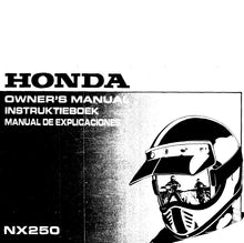 Load image into Gallery viewer, HONDA NX250 1989 OWNERS MANUAL IN ENGLISH MOTORCYCLE
