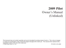 Load image into Gallery viewer, HONDA PILOT 2009 OWNERS MANUAL IN ENGLISH MOTOR CAR
