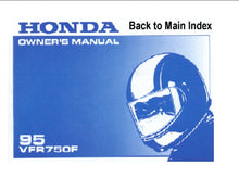 Load image into Gallery viewer, HONDA VFR750F 1995 OWNERS MANUAL IN ENGLISH MOTORCYCLE

