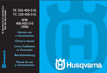Load image into Gallery viewer, HUSQVARNA TE250 TE450 TE510 TC250 TC450 TC510 SMR400 SMR450 SMR510 OWNERS MANUAL IT ENG FR DE ES MOTORCYCLE
