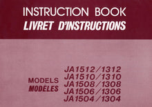 Load image into Gallery viewer, JANOME JA1300 JA1500 SERIES INSTRUCTION BOOK/LIVRET D'INSTRUCTIONS ENGLISH FRANCAIS SEWING MACHINE
