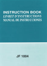 Load image into Gallery viewer, JANOME JF1004 INSTRUCTION BOOK ENGLISH FRANCAIS ESPANOL SEWING MACHINE

