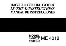 Load image into Gallery viewer, JANOME ME4018 INSTRUCTION BOOK ENGLISH FRANCAIS ESPANOL SEWING MACHINE
