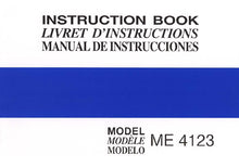 Load image into Gallery viewer, JANOME ME4123 INSTRUCTION BOOK ENGLISH FRANCAIS ESPANOL SEWING MACHINE

