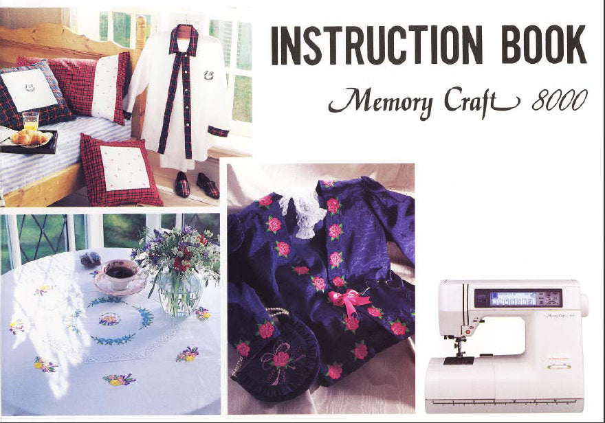 JANOME MEMORY CRAFT 8000 INSTRUCTION BOOK ENGLISH SEWING MACHINE