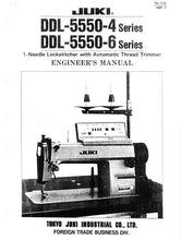 Load image into Gallery viewer, JUKI DDL-555O-4 SERIES DDL-5550-6 SERIES ENGINEERS MANUAL ENGLISH SEWING MACHINE

