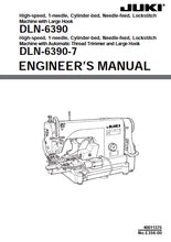 Load image into Gallery viewer, JUKI DLN-6390 DLN-6390-7 ENGINEERS MANUAL ENGLISH SEWING MACHINE
