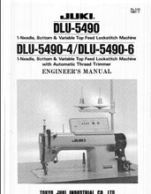 Load image into Gallery viewer, JUKI DLU-5490 DLU-5490-4 DLU-5490-6 ENGINEERS MANUAL ENGLISH SEWING MACHINE
