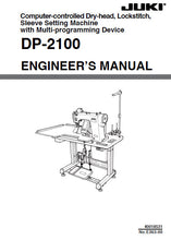 Load image into Gallery viewer, JUKI DP-2100 ENGINEERS MANUAL ENGLISH SEWING MACHINE
