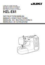 Load image into Gallery viewer, JUKI HZL-E61 INSTRUCTION MANUAL ENGLISH FRANCAIS ESPANOL ITALIANO SEWING MACHINE
