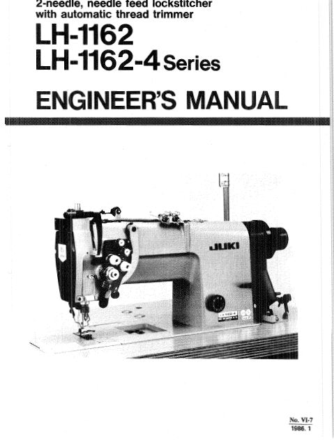 JUKI LH-1162 LH-1162-4 ENGINEERS MANUAL ENGLISH SEWING MACHINE