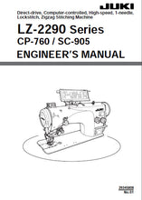 Load image into Gallery viewer, JUKI LZ-2290 SERIES ENGINEERS MANUAL ENGLISH SEWING MACHINE
