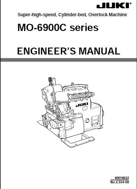 JUKI MO-6900C SERIES ENGINEERS MANUAL BOOK IN ENGLISH SEWING MACHINE ...