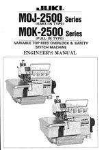 Load image into Gallery viewer, JUKI MOJ-2500 SERIES ENGINEERS MANUAL BOOK IN ENGLISH SEWING MACHINE
