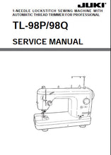 Load image into Gallery viewer, JUKI TL-98P TL-98Q SERVICE MANUAL ENGLISH SEWING MACHINE
