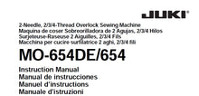 Load image into Gallery viewer, JUKI MO-654DE/654 INSTRUCTION MANUAL ENG ESP FR IT SEWING MACHINE
